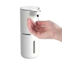 DONASIRA Dispensador de jabón automático por sensor infrarrojo de gran capacidad de 380ml, bajo nivel de ruido, dispensador eléctrico de detergente para el hogar de descarga rápida, botella portátil para lavado de manos, apto para desinfección de manos y limpieza del hogar, resistente al agua IPX5, recargable por USB tipo C, 4 niveles ajustables de espuma/líquido, para colocar en escritorio o pared, apto para cocina y baño, nuevo para la primavera - Ver 15