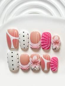 Bộ dụng cụ làm móng tay thủ công 10 món, phong cách Sakura Girl, bao gồm bộ dụng cụ làm móng Polygel, họa tiết hoa trắng gradient vẽ tay, chấm đen, họa tiết cành cây trắng, sơn móng tay trắng, dụng cụ làm móng (1 miếng dán gel + 1 dũa móng). Cung cấp 3 kích cỡ: vuông, vuông ngắn, hình hạnh nhân. Món quà tuyệt vời nhất dành cho phụ nữ hoặc các cô gái: Bộ dụng cụ làm móng tay thủ công. - Nhiều màu - Xem 18