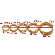 1 paquete de anillas abiertas de moda doradas para hacer llaveros y accesorios de joyería - Dorado - Ver 6