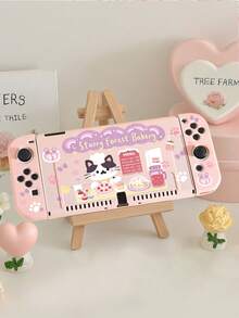 1个卡通猫咪蝴蝶结爱心设计Switch游戏机保护壳，兼容Switch OLED机型和Switch主机，采用柔软的TPU材质，防摔防尘，多种颜色可选，是送给Switch玩家的理想礼物，可爱独特的Switch游戏机保护套 - 查看 13