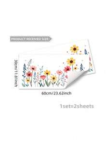1/2pcs-Spring Wildflower Window Clings, Removable Sunflower Daisy Floral Window Decals, Waterproof Reusable Vinyl Window Stickers For Bedroom Living Room Kitchen Nursery Spring Home Decor - A - View 11