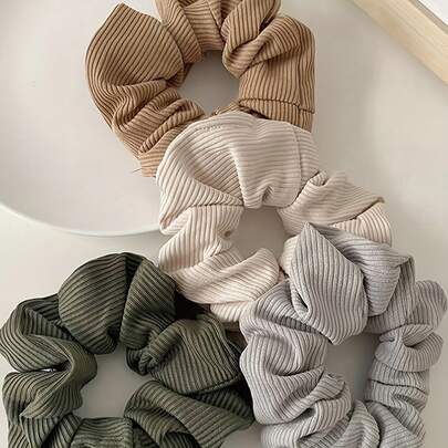 1/3/4 Pcs Trending Chinese Fashion Scrunchies, Soft High Elastic Satin Chiffon Hair Rope, Multicolor Optional Fairy Headwear, Versatile Practical Hair Circle For Women Bun