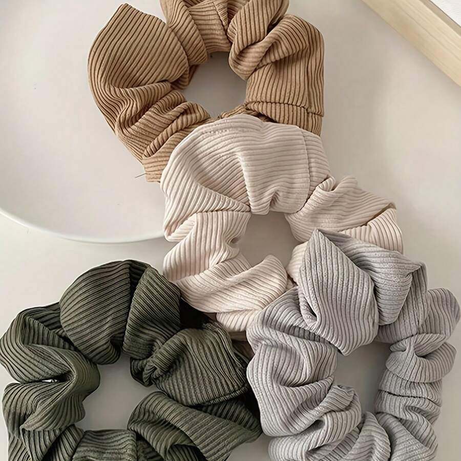 1/3/4 chiếc dây buộc tóc thêu kiểu Trung Quốc, dây buộc tóc bằng vải satin chiffon mềm mại, co giãn cao, nhiều màu sắc để lựa chọn, phụ kiện tóc thanh lịch, kẹp tóc đa năng dành cho phụ nữ. - dây buộc tóc - Xem 1