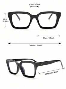 1/2pcs Men Square Frame Clear Light Glasses For Reading Daily Life Eye Protection Clo - Multicolor - View 4