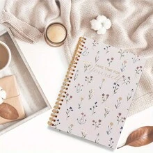 1pc Flower Design Spiral Notebook Diary For Writing, Work, College, Ideal Gift For Friends, Students, Vintage-Innovative Journal Writing Book - F - View 4
