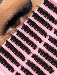 160 sợi mi giả dạng chùm, độ cong 9-16mm, tự làm, 100% mi nối dày dặn, mi giả lông chồn, có thể tái sử dụng. - D - Xem 2