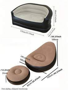 1pc Home Relaxation Essential Double Inflatable Sofa, Soft And Comfortable, Can Be Used As Living Room Sofa Bed Or Inflatable Mattress, Pool Garden Camping Equipment, Indoor Outdoor, Back To School Gift, Random Color - Multicolor - View 11