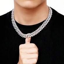 Collar de eslabón cubano geométrico de alta calidad, joyería de estilo hip hop brillante como regalo - collar de cadena - Ver 6