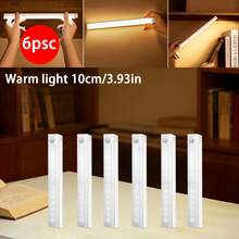 6pcs Magnetic Sensor Lights, Warm/White Light Options, Wireless USB Rechargeable, Suitable For Bedroom, Hallway, Stairs, Living Room, Kitchen, Wardrobe, Garage And More Scenarios - 6-strip Long Strip Sensor Lights - View 13