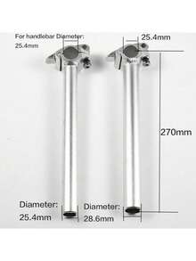 CNC自行车零件 - 折叠自行车车把或DAHON 412 SP8 SAVA伸缩折叠车把零件,25.4/28.6mm前叉,银色和黑色可选 - 黑色 - 查看 10