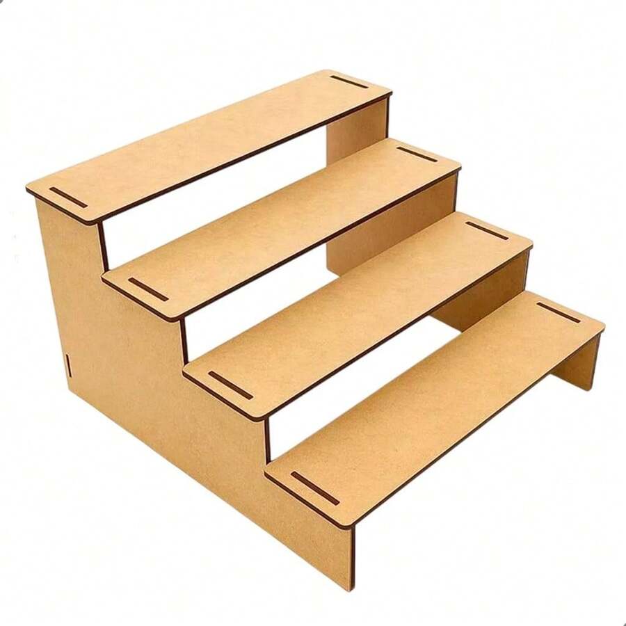 Display Stand Made Of 3mm MDF With 4 Levels For Crafts, Sweets, Toys, Or Parties – Easy To Assemble And Lightweight. - Multicolor - View 1