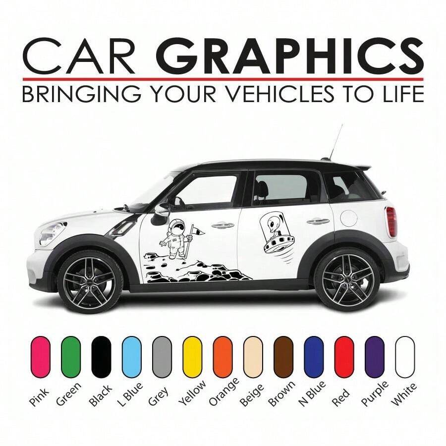Mini Car Graphics Number Decals Stickers Cooper Vinyl Design Mn7 - Multicolor - View 1