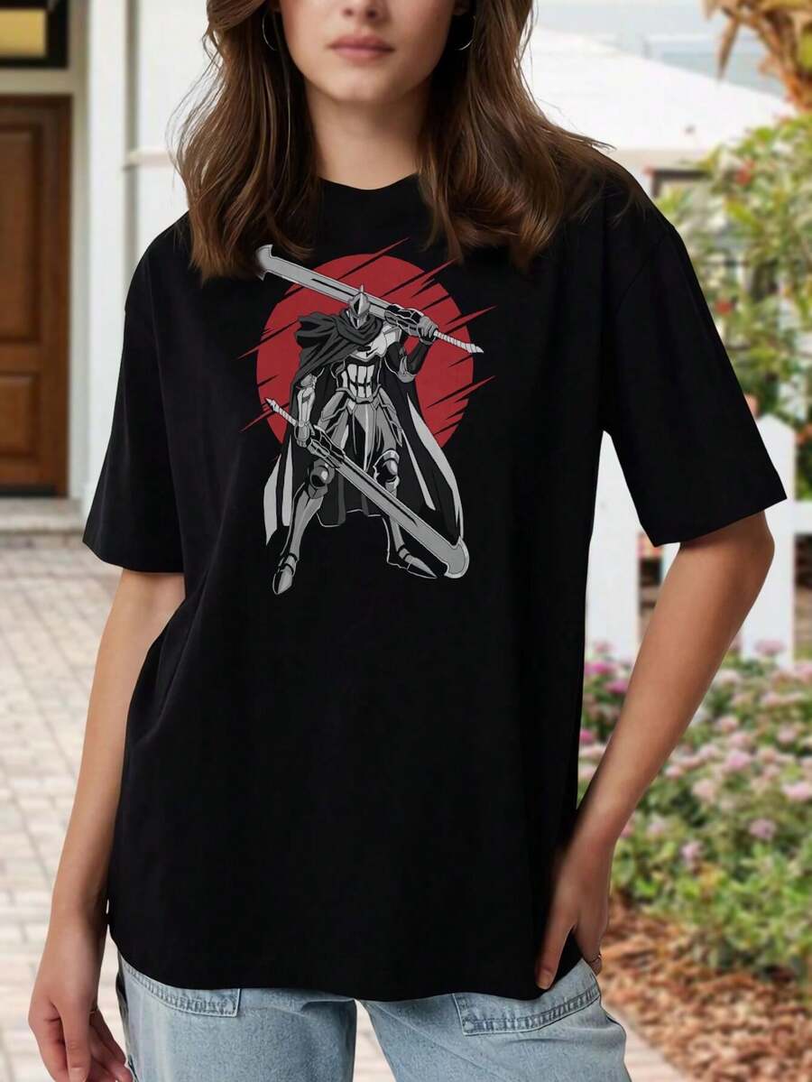 Women's Overlord Anime T-Shirt Featuring Ainz And Nazarick For Ladies  Manga Inspired Tees And Apparel For Fans  Stylish Graphic Novel Clothing  Female Enthusiast Tops  Comfortable Fanwear From The Popular Series - Black - View 1