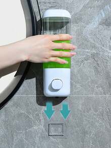 1/2pcs (500ml) Wall-Mounted Soap Dispenser Set, Suitable For Bathroom. Includes 1 Wall-Mounted Soap Dispenser, 1 Manual Pump Plastic Shampoo/Lotion Dispenser, And 1 Wall-Mounted Unscented Soap Dispenser. Made Of Mercury-Free Plastic, Suitable For Shampoo, Hand Wash, Kitchen Products, Moisturizer, Etc. Ideal For Hotels And Bathrooms, A Great Bathroom Accessory And Room Decor. - Multicolor - View 6