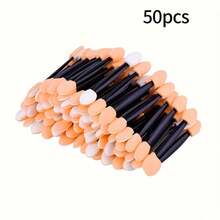 Bộ 50 miếng mút tán phấn mắt hai đầu bằng latex - Cọ tán phấn mắt dùng một lần, cầm tay, với đầu cọ phù hợp với nhiều loại da, lý tưởng để tán phấn mắt nhanh chóng, tiện lợi khi đi du lịch. - Màu be - Xem 10