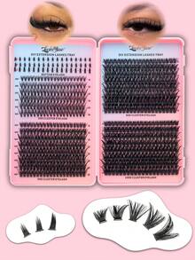Fengxiu Eyelash 560片/651片大容量睫毛册，仿貂毛单簇假睫毛，10D+30D+50D+80D+100D混合款式，俄式浓密睫毛，3D蓬松纤长尖头假睫毛，D/DD卷度，0.31-0.63英寸混合长度，0.07毫米超薄，柔软舒适，可重复使用，DIY嫁接睫毛，5种款式，尖头假睫毛，单簇假睫毛，适合日常妆容、派对、舞台、角色扮演、美容保健、节日魅力妆容。 - DD - 查看 6