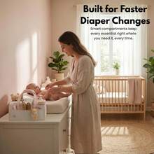 1PC Baby Diaper Caddy Organizer, Baby Basket Shower Gift Caddy, Portable Felt Changing Table Basket, Nursery Storage Bin, Newborn Boy And Girl Essentials For Registry, Car Diaper Organizer - 彩色 - 查看 3