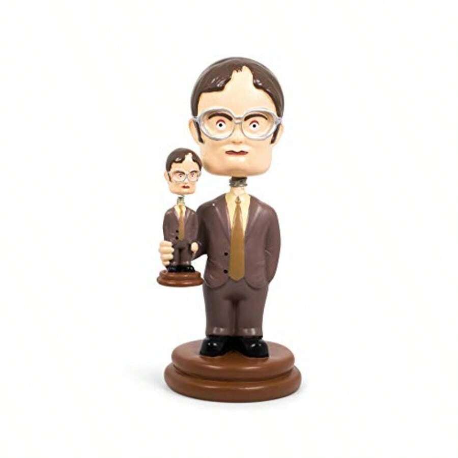 Surreal Entertainment The Office Double Dwight Resin Bobblehead Collectible Action Figure Statue Desk Toy Accories Novelty Gifts for Home Office Decor 5 Inches Tall - como en la foto - Ver 1