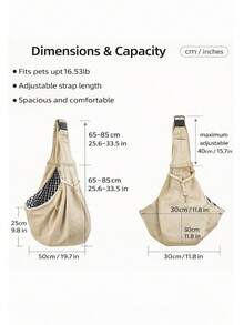 Foldable Adjustable Pet Sling Bag, Breathable Shoulder Bag With Pockets, Suitable For Carrying Cats, Small Dogs (Pomeranian, Teddy Bear) When Traveling Or Commuting - Multicolor - View 3