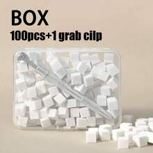 Bộ 200 miếng mút trang trí móng mini, mút trang trí móng gradient, thích hợp cho thiết kế móng ombre, mút vuông dùng để tán màu, chuyên nghiệp cho salon nail và sử dụng tại nhà. - trắng - Xem 14