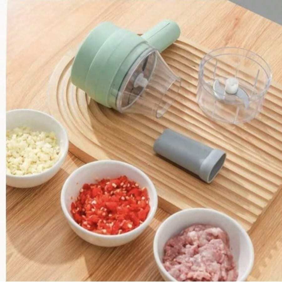 Handheld Electric Vegetable Chopper For Home Use, Garlic Chopper, Puree Maker - Multicolor - View 1
