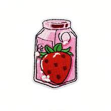 1pc Cute Cartoon Strawberry Embroidered Patch, Fabric Applique, Clothing Accessory, Embroidered Patch - Strawberry Patch - View 4