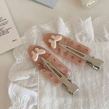 时尚迷人亚克力水钻无缝发夹，女士刘海/侧边发夹，优雅精致发饰 - 彩色 - 查看 6