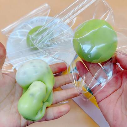 超大号流沙蛋黄糕点，挤压仿真珍珠奶茶抹茶趣味慢回弹玩具，带来好运音乐，最佳触感，最新减压玩具，压力球，手指游戏，成人保湿新奇减压玩具，生日礼物，派对装饰