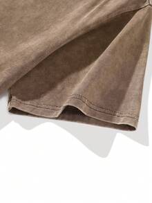 Men's Casual Comfortable Fashion T-Shirt, Street Style Y2K Cotton - Coffee Brown - View 5