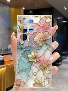 1个时尚幸运金花珍珠透明软手机壳，兼容三星Galaxy A04e/12/A13/A14/A34/A50/A52/A53/A54/S21/S22/S23/S24/S25/S25Ultra - 無色 - 查看 5