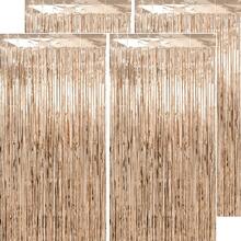 4pcs/Set Metallic Foil Curtain Backdrop, Silver Metallic Fringe Curtain, Suitable For Birthday, Wedding, Engagement, Nursery Decor, Baby Shower, Bachelorette Party, Christmas, Holiday Party Decor, Mother's Day, Graduation, Birthday, Bachelorette Party, Bachelor Party, Party Decor - Silver - View 11