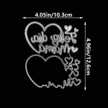 卡片制作和剪贴簿切割模具，包括心形字母组合模具、字母切割模具、模板、压花模具、DIY剪贴簿工艺用品 - 銀白色 - 查看 8