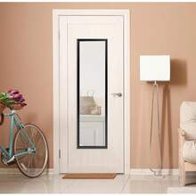 Over Door Full Length Mirror, 13.5x49.5 Inch Rectangular Hanging Mirror With Frame For Wall & Door, Includes Anti-Tip Hardware, Perfect For Bedroom, Closet, Entryway, Bathroom, Dorm (Black) - 黑色 - 查看 5