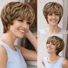 优雅P4/27直发短假发，女士时尚短发造型，巴西原生发无缝假发，适合日常佩戴、派对、母亲节、节日等场合。 - S4/27 - 查看 11