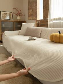1 chiếc vỏ gối sofa dệt kim không đều, kiểu dáng tối giản cổ điển, bảo vệ sofa bốn mùa, chống trượt và chống bụi, đường viền cong mềm mại, chống nhăn, chất liệu mềm mại và mịn, bảo vệ sofa, có thể giặt máy, không biến dạng, chống phai màu, bền, chống lông thú cưng, chống bám bẩn, làm mới sofa, trang trí sofa, tăng thêm vẻ đẹp cho không gian, phù hợp với sofa 1-4 chỗ ngồi, sofa hình chữ L. - trắng - Xem 4