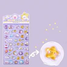 3D发光浮雕宝石水晶贴纸，可爱女孩卡通手机贴纸，儿童玩具 - 彩色 - 查看 18