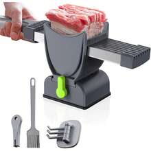 Bộ dụng cụ xay thịt thủ công 17 trong 1, máy thái thịt tươi, độ dày điều chỉnh 2 hoặc 4 mm, dao chặt thịt nhà bếp, máy thái thịt khô phù hợp cho ức gà, thịt bò, thịt lợn. - Nhiều màu - Xem 14
