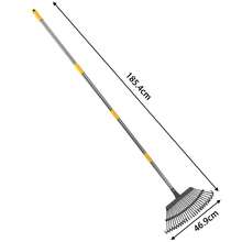 Ergonomic Adjustable Garden Leaf Rake, Stainless Steel Telescopic Handle Lawn Rake, Rust-Resistant And Detachable Gardening Tool, Suitable For Leaf Removal, Lawn Care, Soil Loosening, And Yard Cleaning, All Year Round. - C - 查看 2