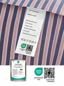 蜜月条纹印花枕套（1个装） - 100% 涤纶，轻盈柔软面料，印花精美，柔软透气，抗皱，信封式开口设计，适用于家居、宿舍、沙发等场所，通过 OEKO-TEX 认证，是送给妈妈的理想礼物 - 彩色 - 查看 9