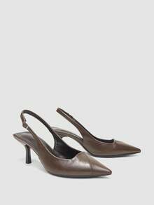 Women's Fashionable Elegant Pointed Toe High Heel Pumps - Brown - View 5