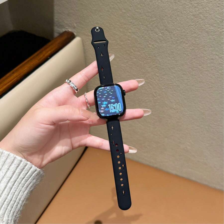 全新梦幻星空硅胶表带，兼容 Series 1/2/3/4/5/6/7/8/9/10/SE/Ultra，适用于 38mm、40mm、41mm、42mm、44mm、45mm、49mm 表盘，亲肤硅胶材质，耐磨、不褪色、透气、防汗，少女时尚，马卡龙色系