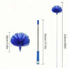 蜘蛛网除尘器，带延长杆，可水洗清洁除尘套装，蜘蛛网除尘器，边角刷，15-100英寸长吊扇铝制伸缩杆，家居生活，清洁，清洁工具 - 長桿刷頭 - 查看 13