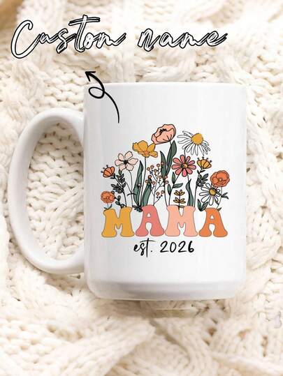 Custom Coffee Mugs, Can Be Customized With Your Photo/Name, Mama Mug, New Mom Gift, Mothers Day Gift, First Time Mom Present, Personalized Mommy Coffee Mug,Personalized Cups,Ceramic Materialm,Custom Mama Mug, Mom Est 2026, Mother's Day Coffee Mug, Mothers Day Gift For New Mom Gift, Romantic Drinkware, Suitable For Women And Men, Gift For Family And Friends,Ideal Gifts For Family And Friends, Halloween, Christmas Gifts, Anniversary Gifts, Souvenirs, Suitable For Companies, Individuals, Offices