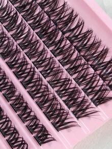 120pcs D Curl Cluster Lashes DIY Eyelash Extension Fluffy Individual Clusters 8-16MM Mixed Reusable Russian Cluster Eyelash Extensions At Home For Valentine's Day And Other Festivals - D - View 5