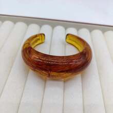 1pc/3pcs Vintage Minimalist Wavy Acrylic & Resin Material Bangle Bracelet Set, Suitable For Women's Daily Wear, Stackable, Perfect Gift Choice For Holidays - Multicolor 7 - View 7