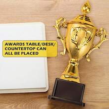 1pc Plastic Gold Trophy, Award Ceremony Decor, Party Favor - Gold - View 6