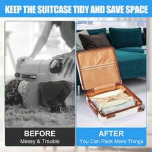 6pcs Foldable Travel Vacuum Storage Bags, Clear Vacuum Compression Bags, Handheld Pump-Free Vacuum Compression, Space Saving Storage Bags, Reusable Dust-Proof Moisture-Proof Clothing Organizer Bags, Luggage Compression Packing Cubes - View 6