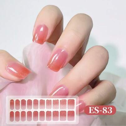 20 miếng dán móng tay nền trong suốt, cần sấy khô bằng đèn UV, chất lượng cao cấp, bền bỉ, bán sỉ xuyên biên giới, cùng kiểu dáng, hình dán móng tay chủ đề cuốn sách đỏ, phù hợp cho đầu ngón tay.