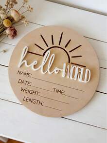 1pc Baby Announcement, Welcome Baby Sign, Newborn Announcement, Newborn Photography Prop, Baby Room Decor, Home Decor, Baby Name Sign, Welcome Baby Sign And Baby Photo Prop, Ideal For Baby Shower, Gender Reveal Party, Birth Announcement, Also A Unique And Creative Gift For New Parents, Baby Welcoming Gift - Nhiều màu - Xem 5