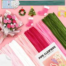 [Edição Limitada] 807 peças Conjunto de Hastes de Limpeza de Tubo de Grande Capacidade Rosa - Linha Floral Suave de 6 Cores em - Buquê do Dia das Mães, Buquê de Casamento, Fabricação de Joias, Acessórios para Cabelo, Decoração de Festa, Decoração Doméstica - Alta Qualidade, Sem Diferença de Cor - Conjunto de 823 peças - Visão 16